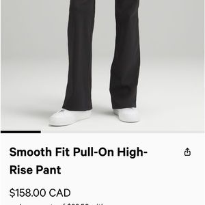 Smooth fit high rise pull on pants